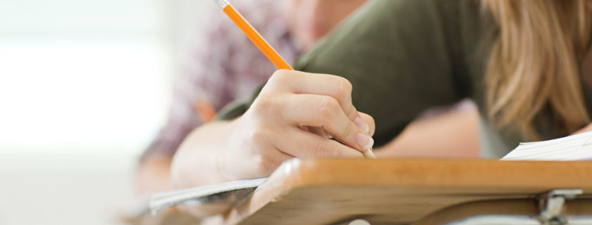 Studious female high school student